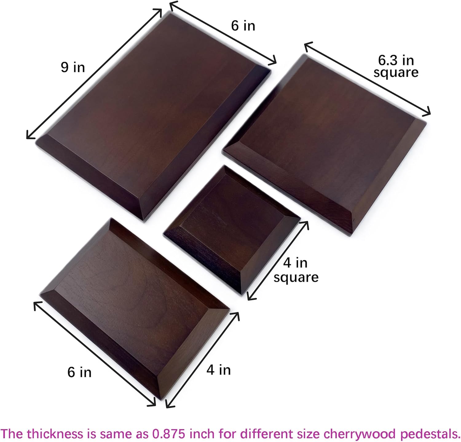 Dark Brown Solid Cherrywood Pedestal Display Base