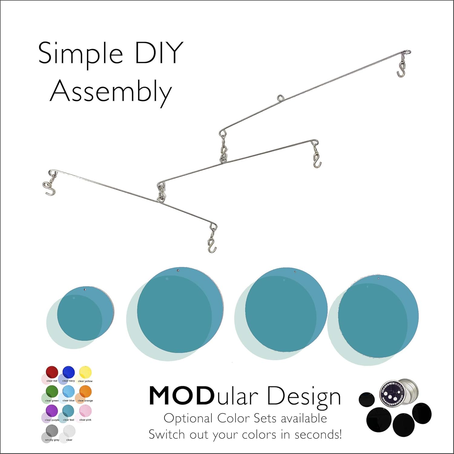 The Darling Clear Teal Kinetic Art Mobile