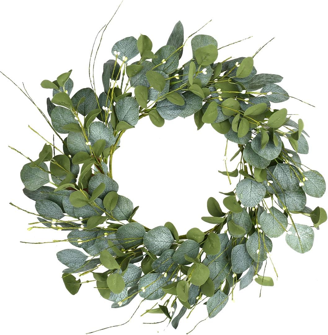 20 Inch Eucalyptus Door Wreath with Berries