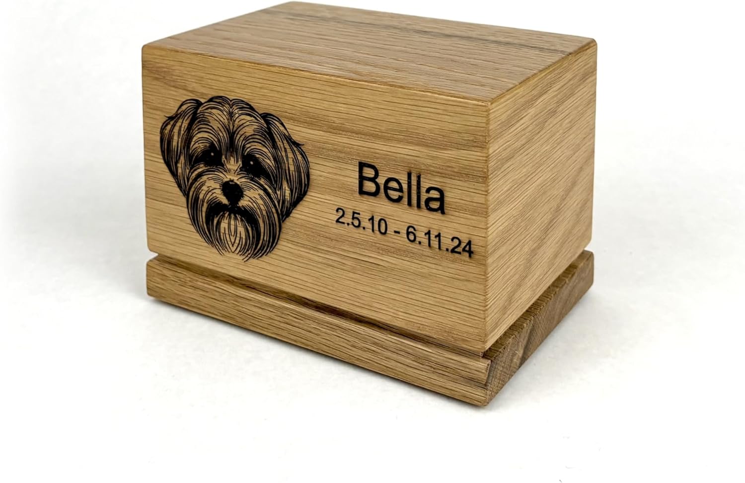 Pet Urn for Dogs and Cats Custom Laser Engraved Hardwood
