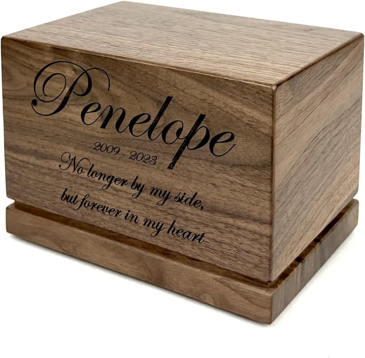 Pet Urn for Dogs and Cats Custom Laser Engraved Hardwood