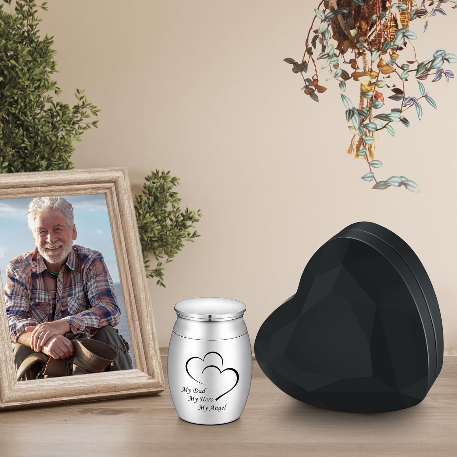Dletay 157 Inch Heart Shaped Cremation Urn for Ashes