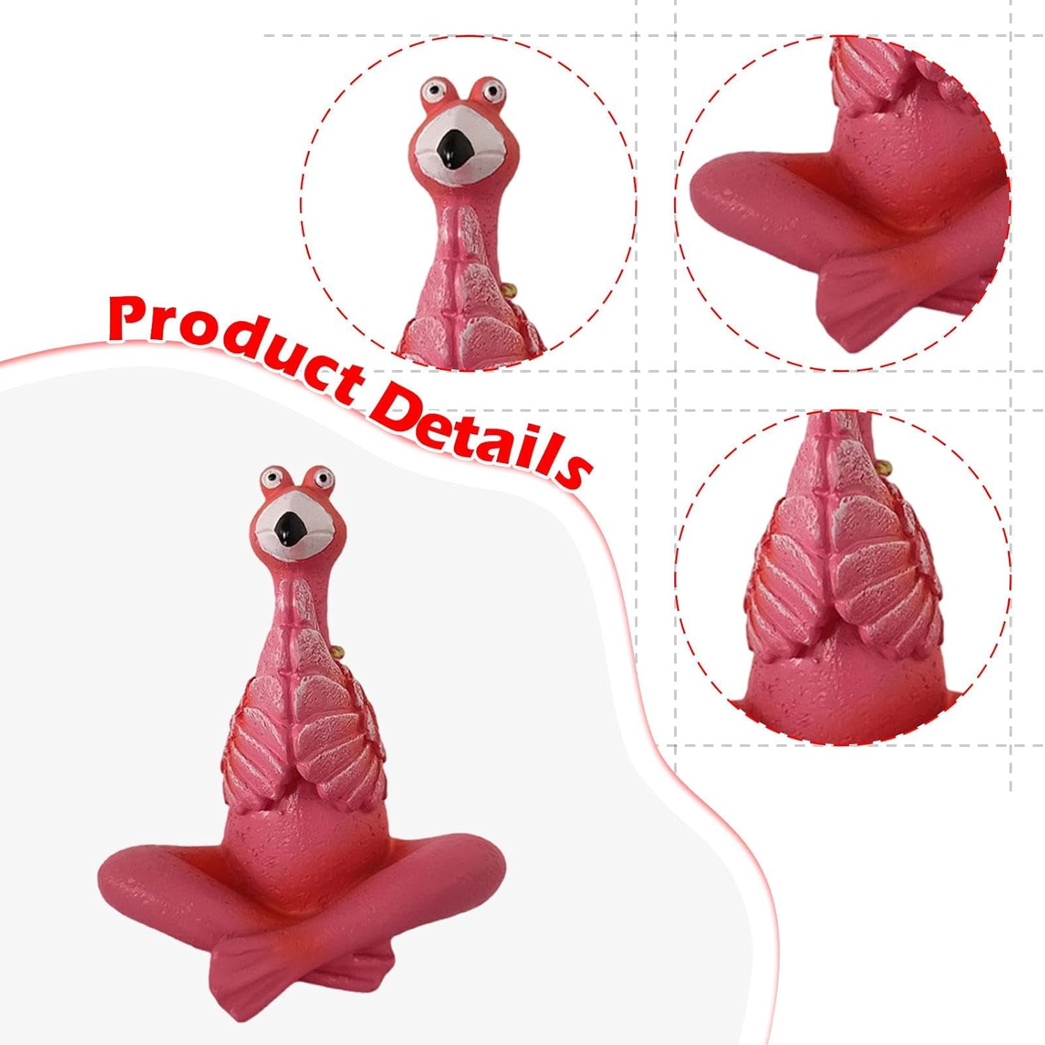 Fenteer Flamingo Figurine Decorative Garden Statue