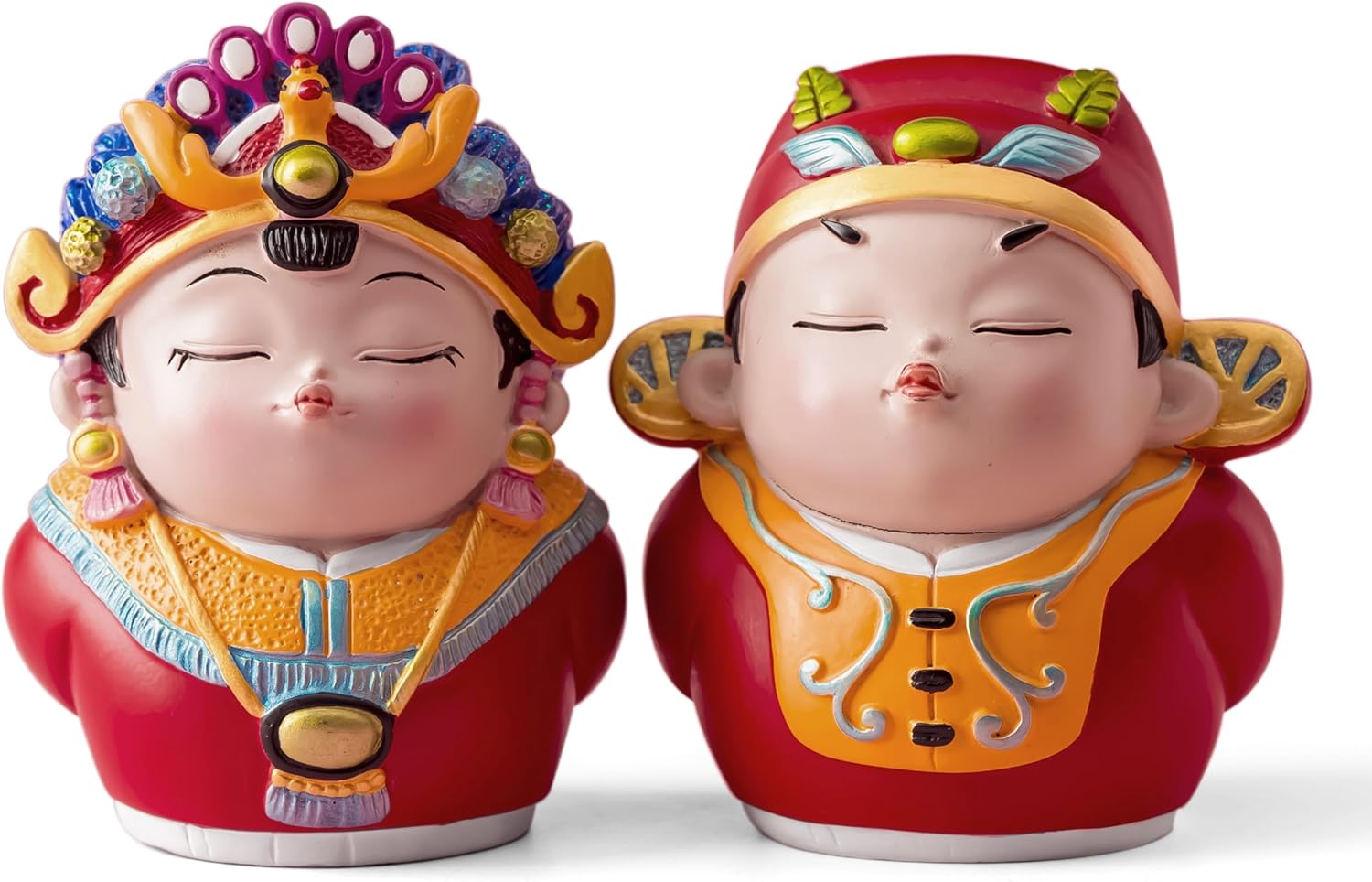 Hand-Painted Kissing Couple Statue 335-Inch Resin Wedding Decor