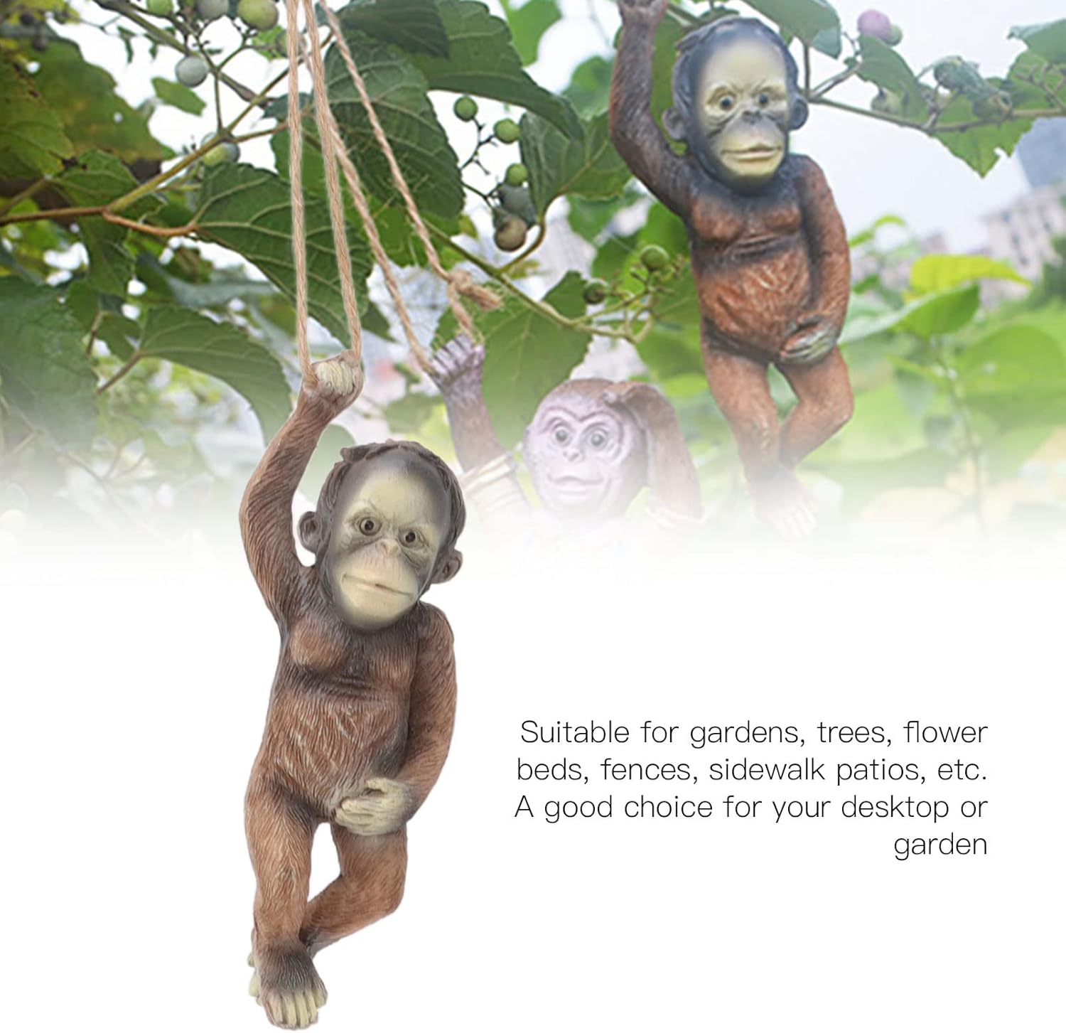 Garden Monkey Statue Exquisite Carving Resin Ornament