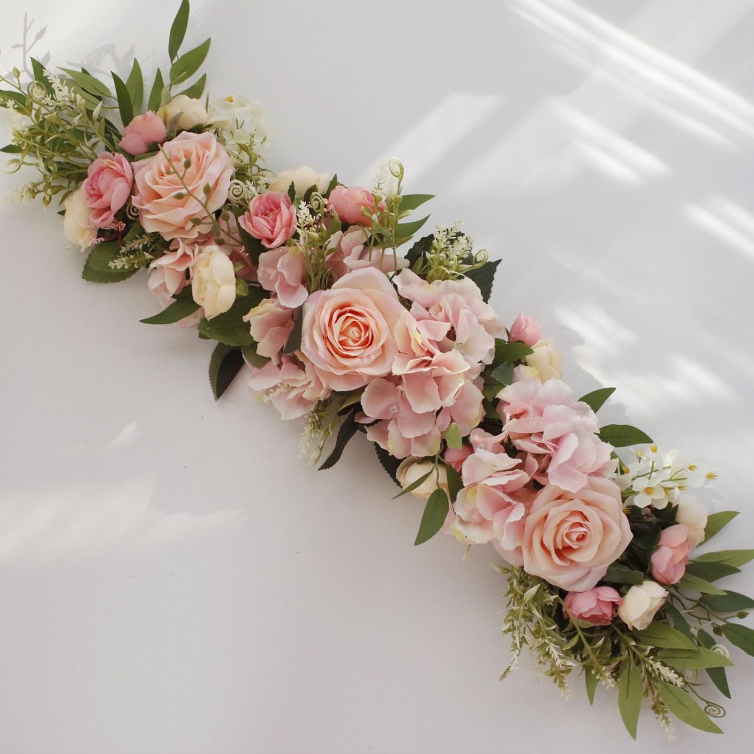 TREETDOBV Pink Rose Swag Artificial Flowers Wedding Decor