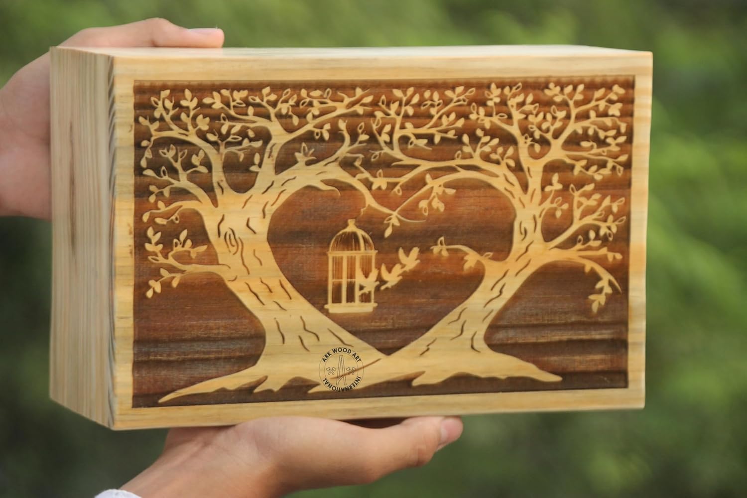 Life of Tree Handmade Wooden Urn for Human Ashes