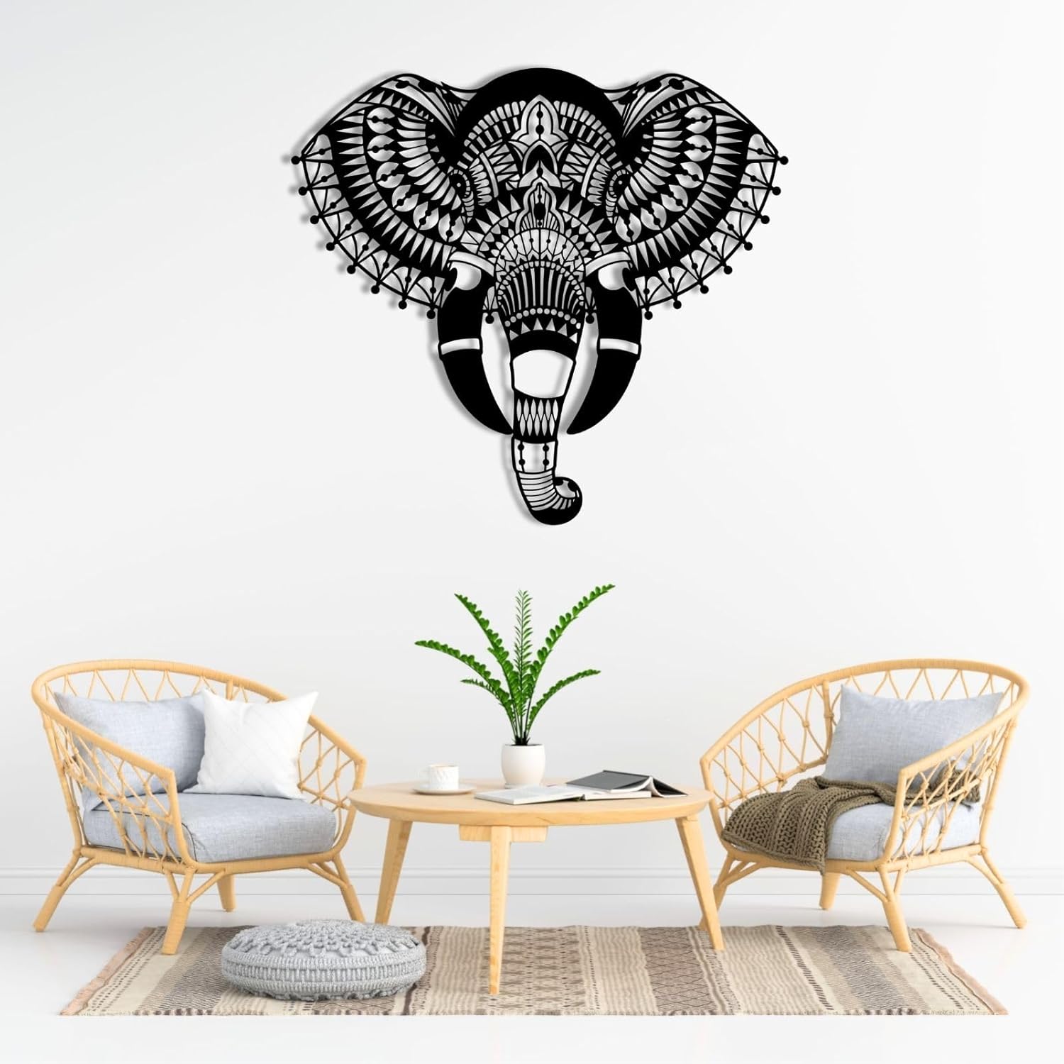 OZF Elephant Mandala Metal Wall Art