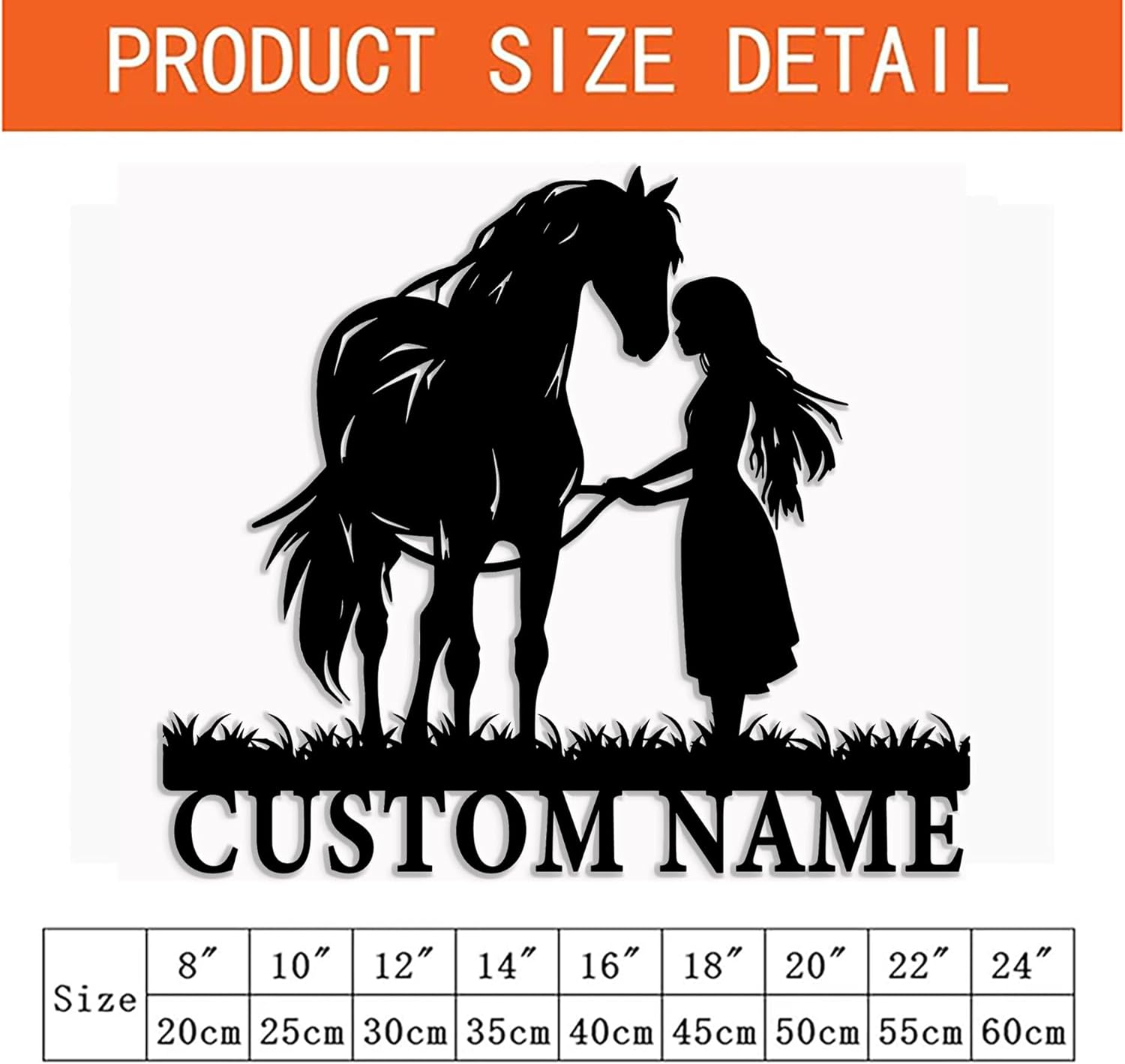 Gotstorms Customizable Horse Silhouette Wall Art with Name Plate