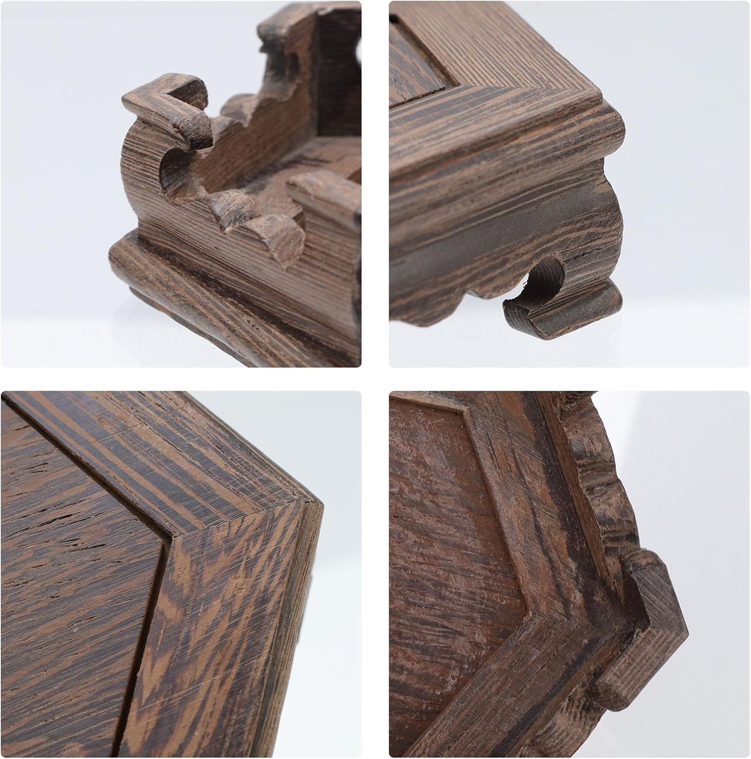 Traditional Craft Wooden Display Stand Hex Pedestal