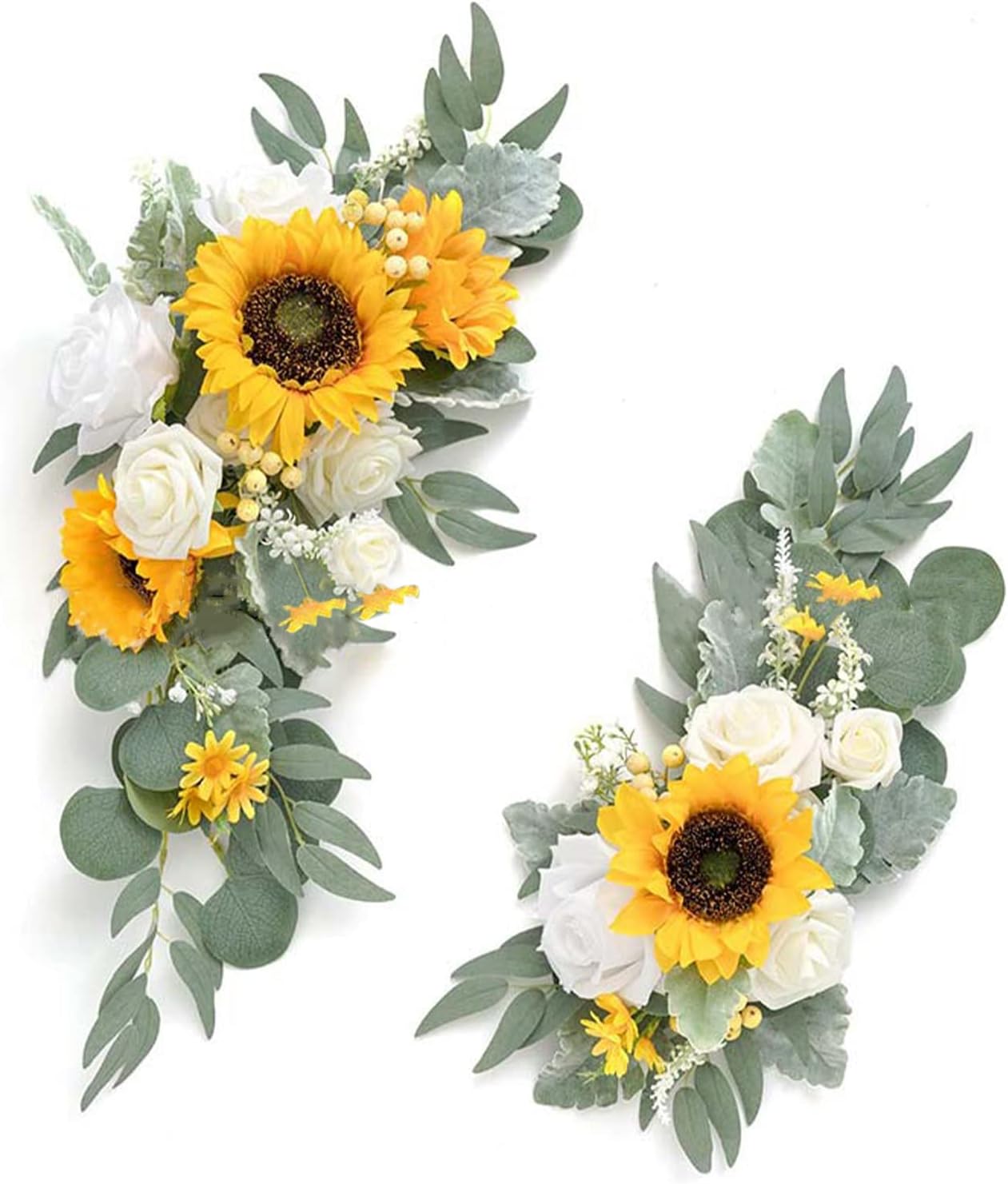 2Pcs Artificial Yellow Sunflower Wedding Arch Flowers Kit
