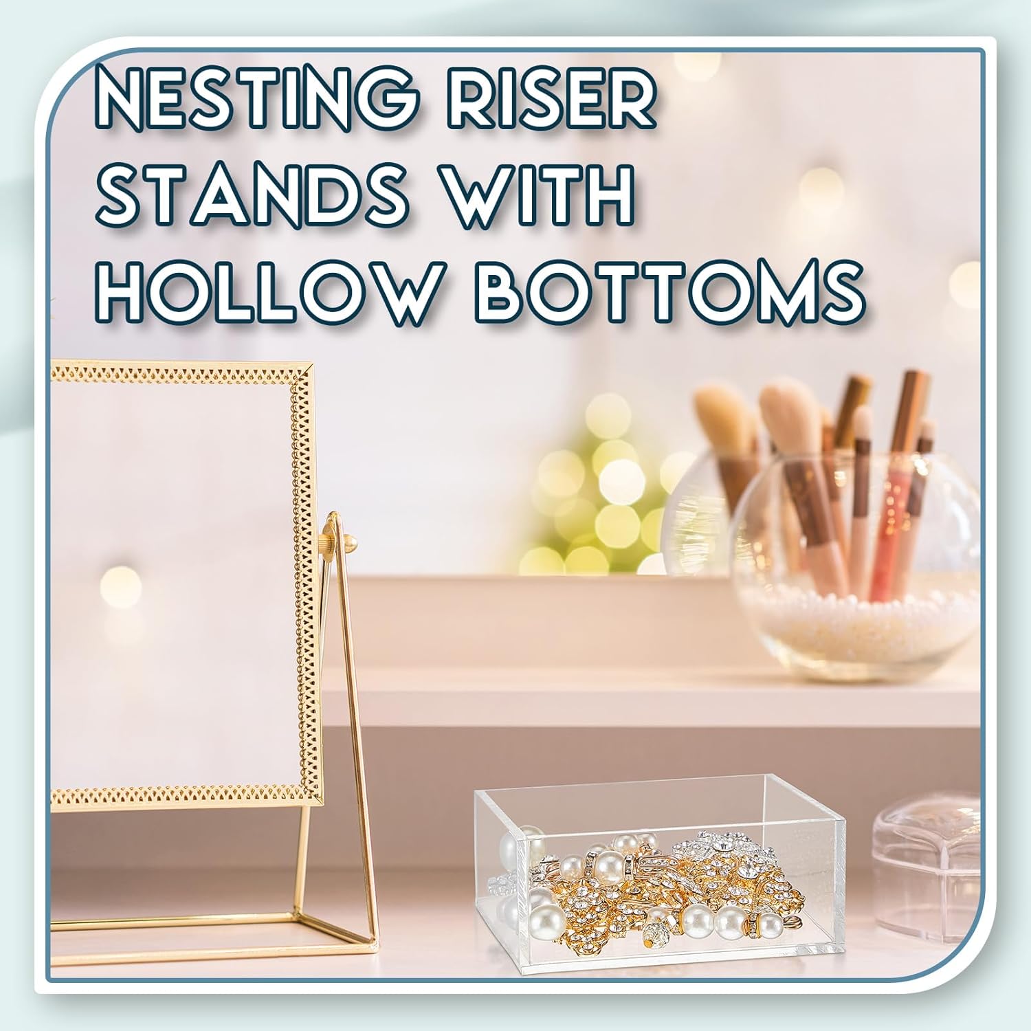 Jerify 12 Pcs Acrylic Risers for Buffet Display