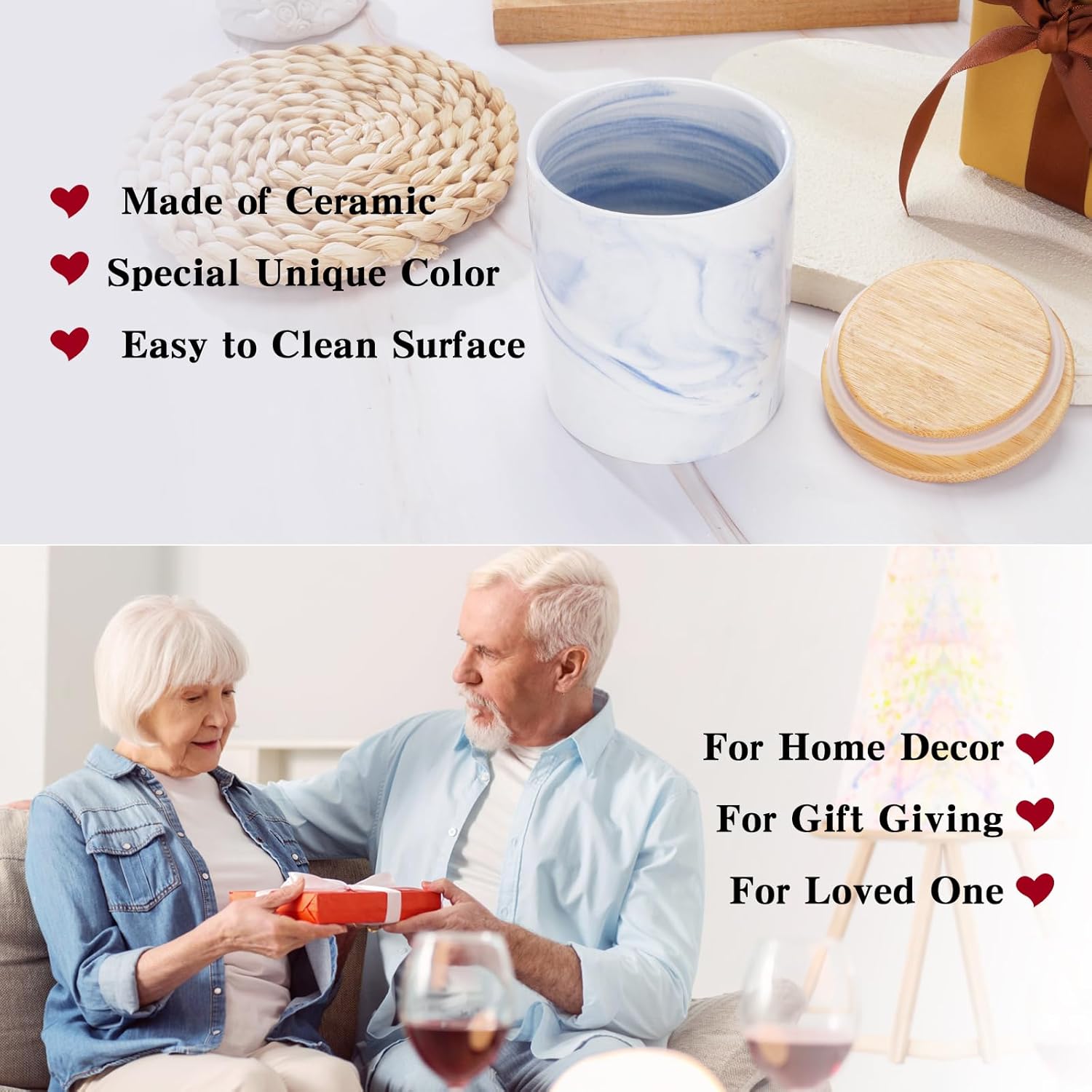SOITIS Ceramic Urn for Human Ashes 413 Inch Memorial Keepsake Urn