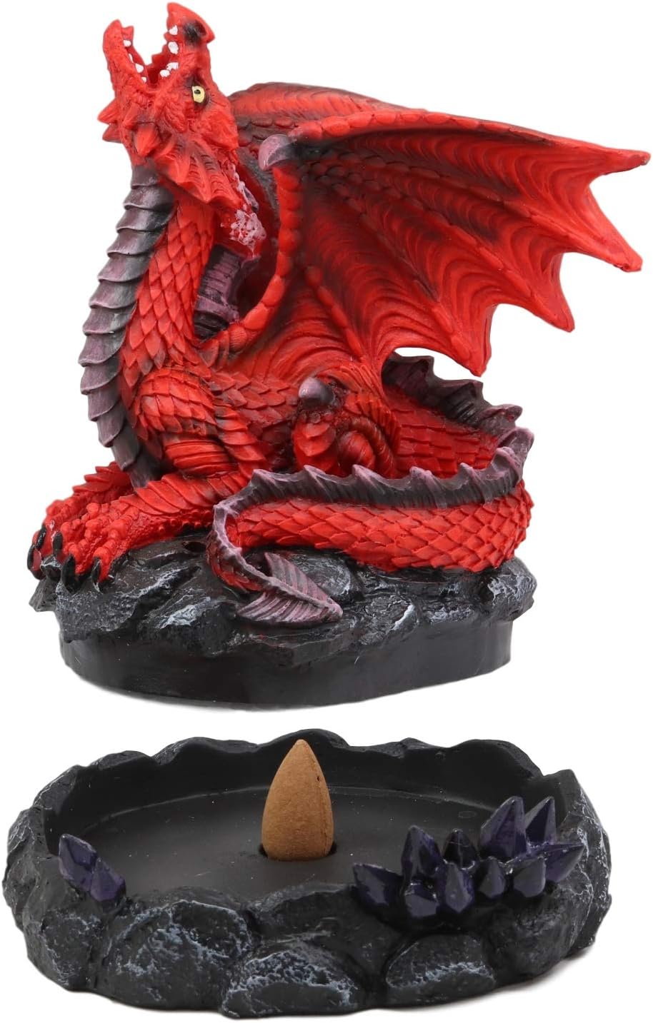 Ebros Gift Stryker Red Dragon Incense Burner Figurine 625 Inch