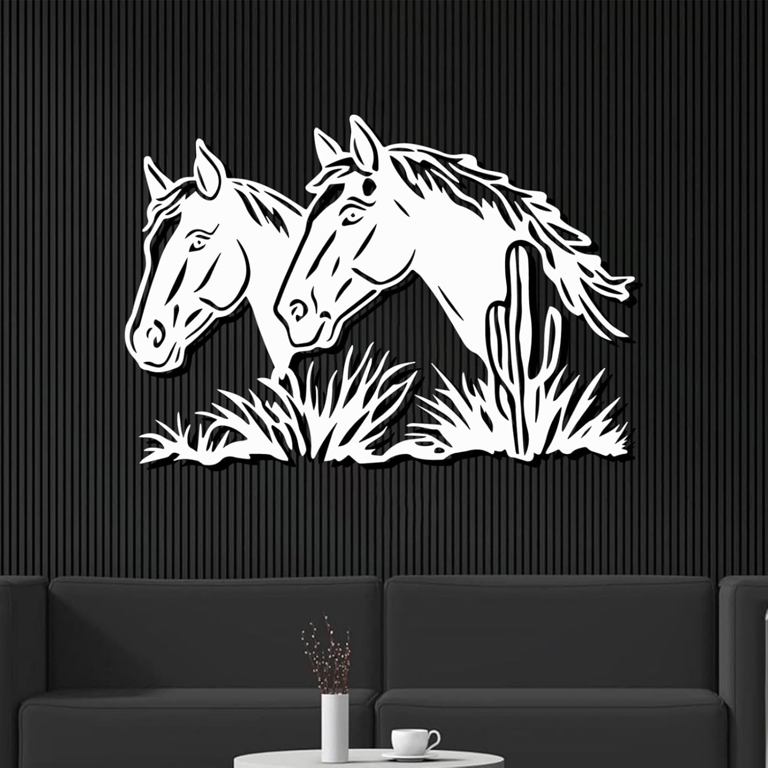ENJOYOO Metal Horse Wall Art Sculpture 24x16in
