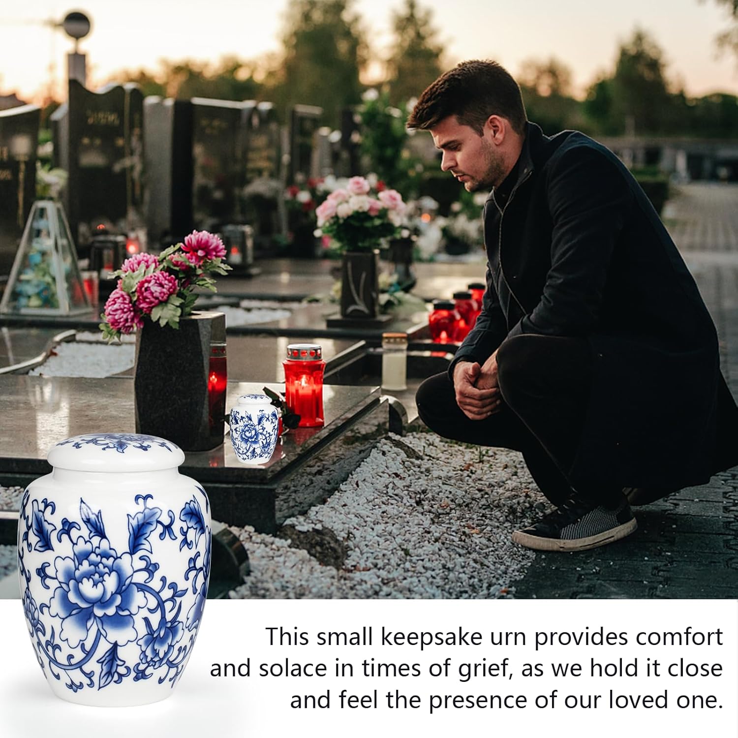 Small Keepsake Cremation Urn with Exquisite Box