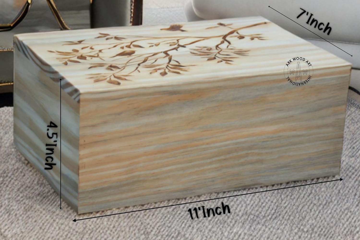 Leaf Tree Bird Cremation Urn for Human Ashes Large