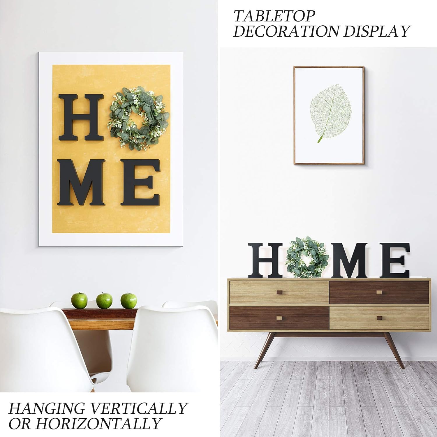 Wooden Home Sign with Wreath Wall Decor