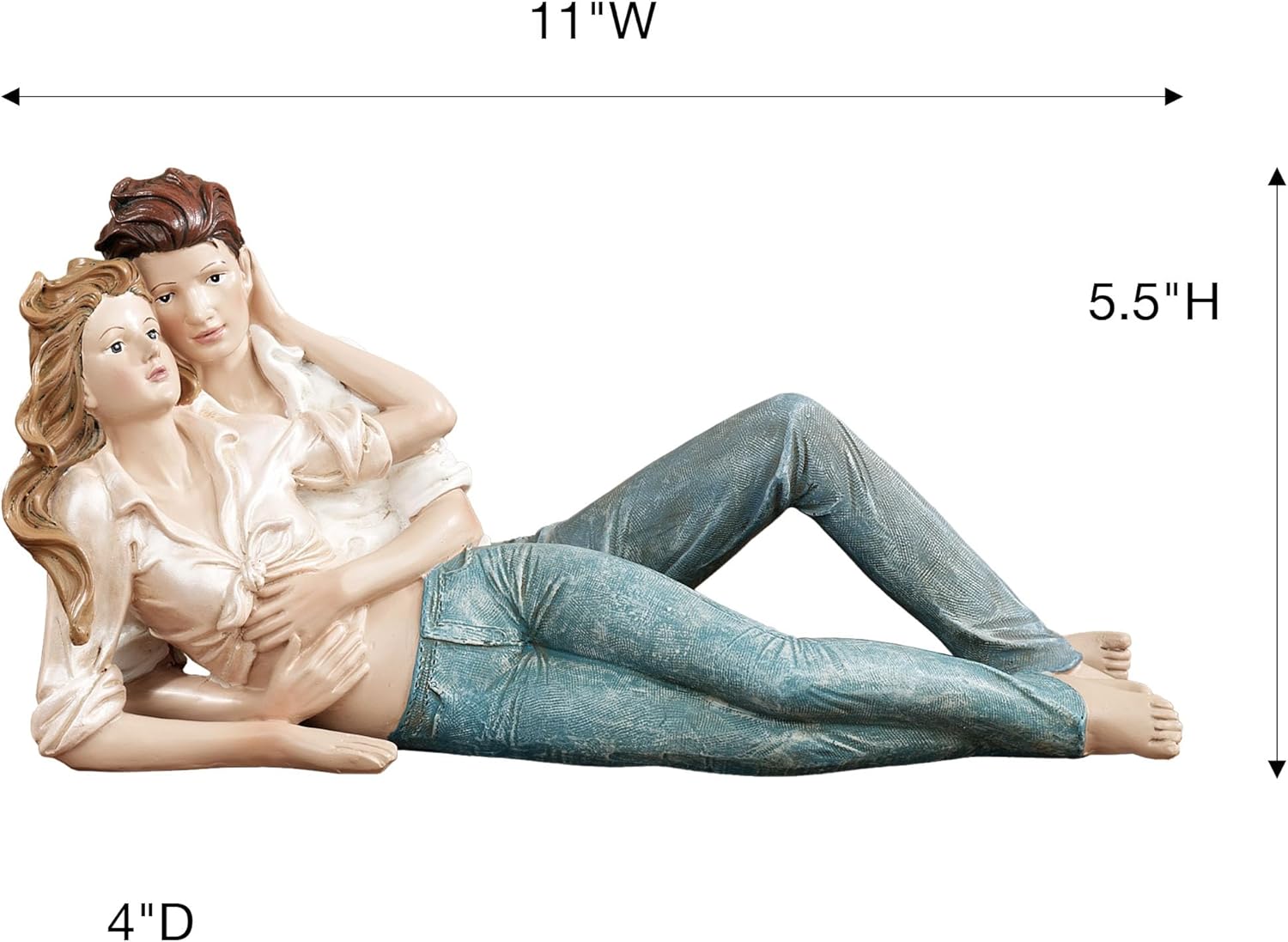 Romantic Embrace Figurine Honey Young Man Woman Couple
