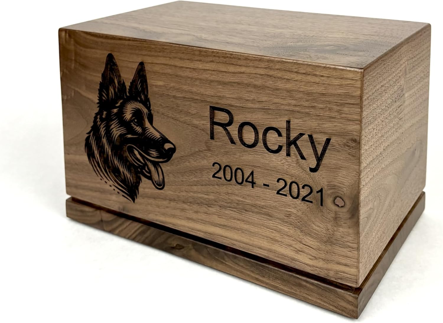 Pet Urn for Dogs and Cats Custom Laser Engraved Hardwood
