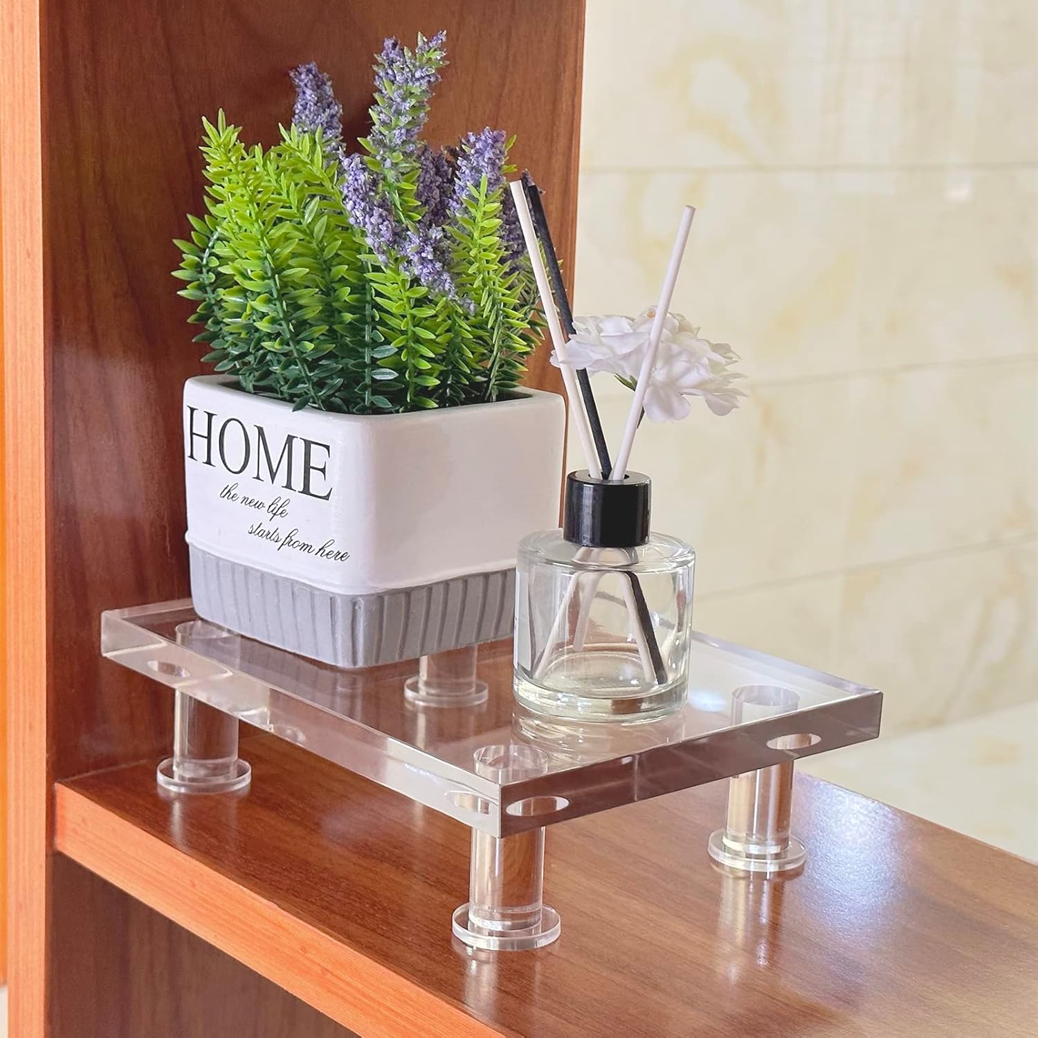 Bigfety Clear Acrylic Riser Stand for Bathroom Kitchen