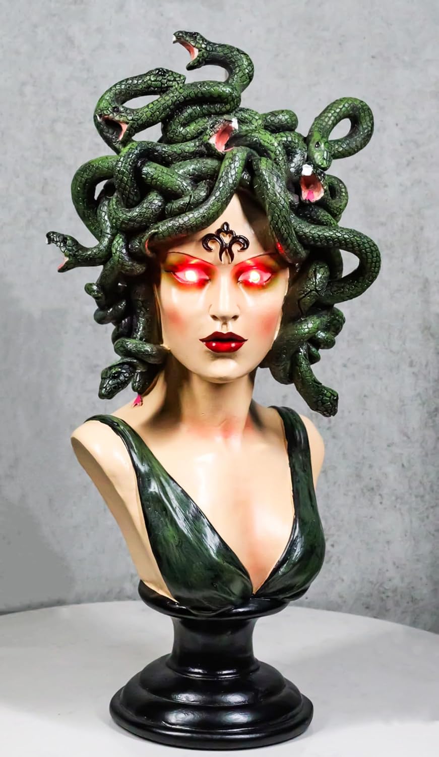 Greek Goddess Medusa LED Eye Bust Figurine