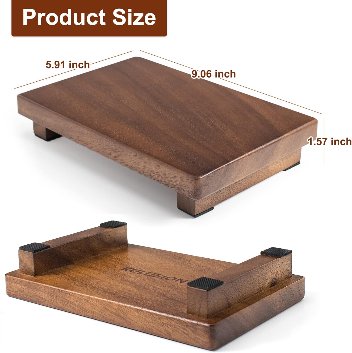 Walnut Wood Pedestal Stand for Soap Candles Jewelry Display