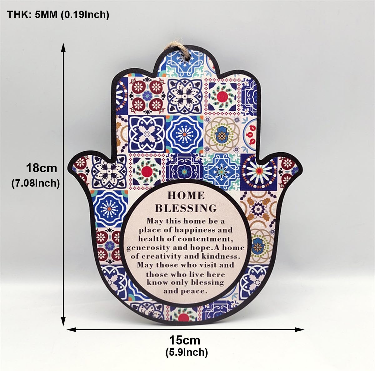 ArancioneandQ Hamsa Hand Wall Decor 71 Inch