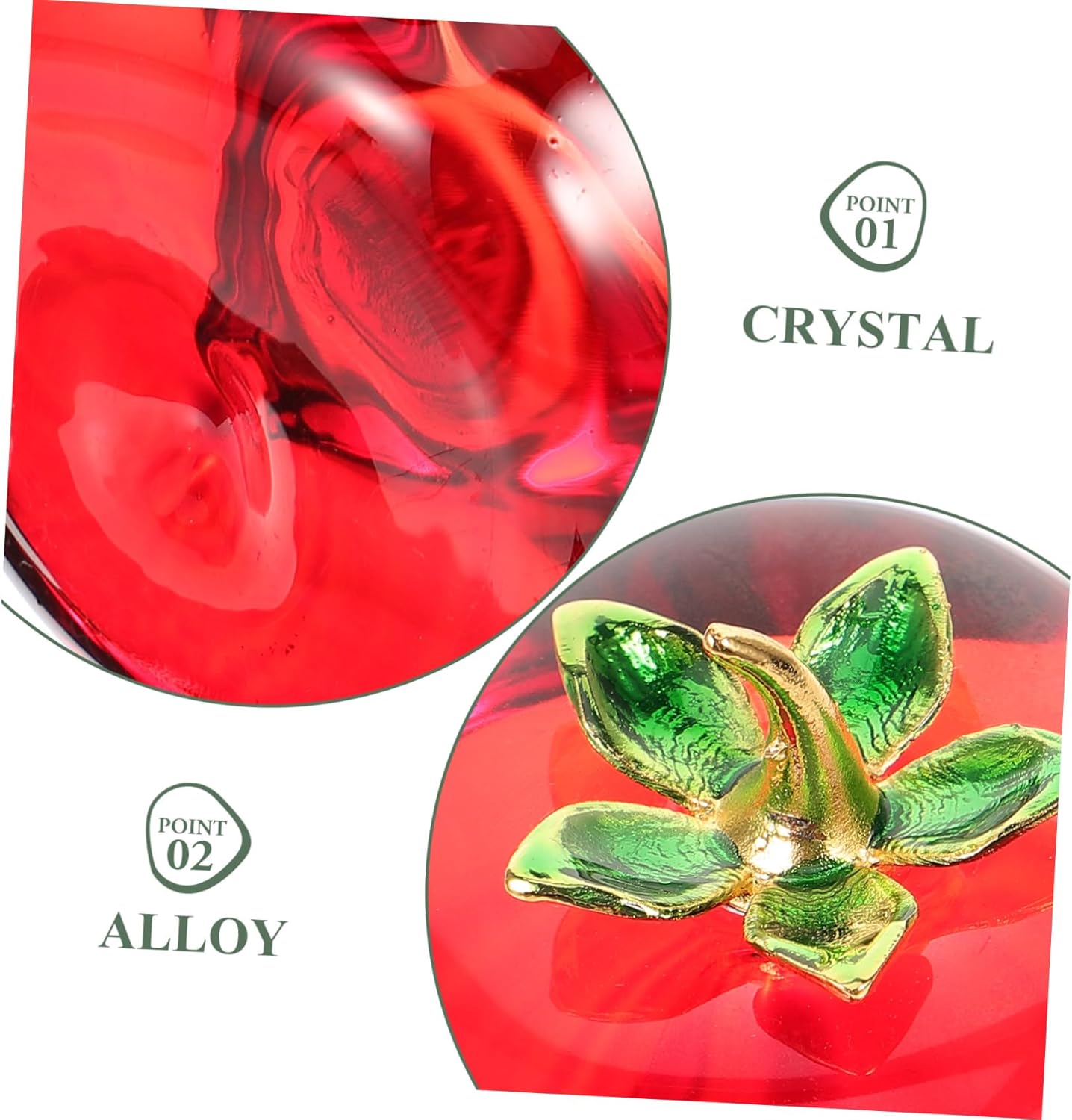 Zerodeko Crystal Strawberry Persimmon Desktop Ornament