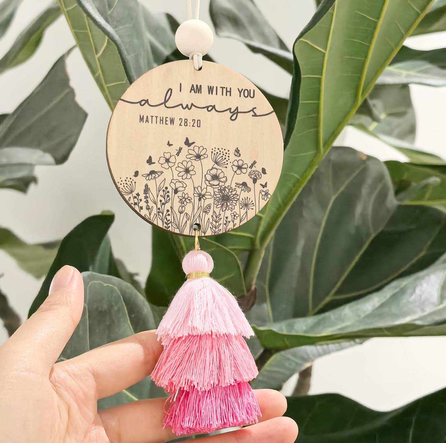 Christian Car Charm with Tassel for Women Men