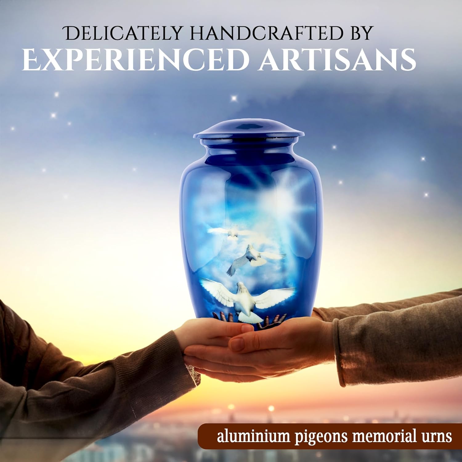 Blue Hummingbird Large Adult Cremation Urn