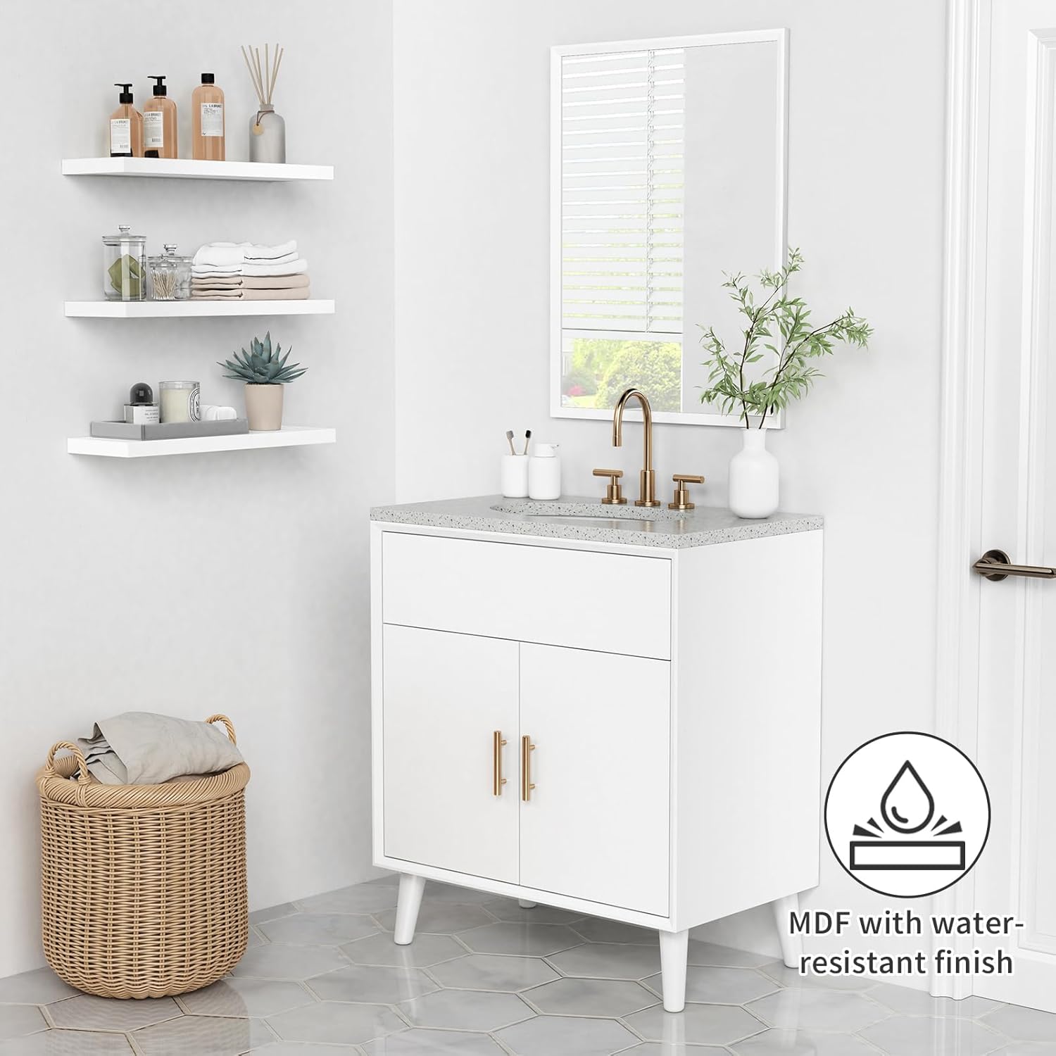 Forbena White Floating Shelves Set of 3
