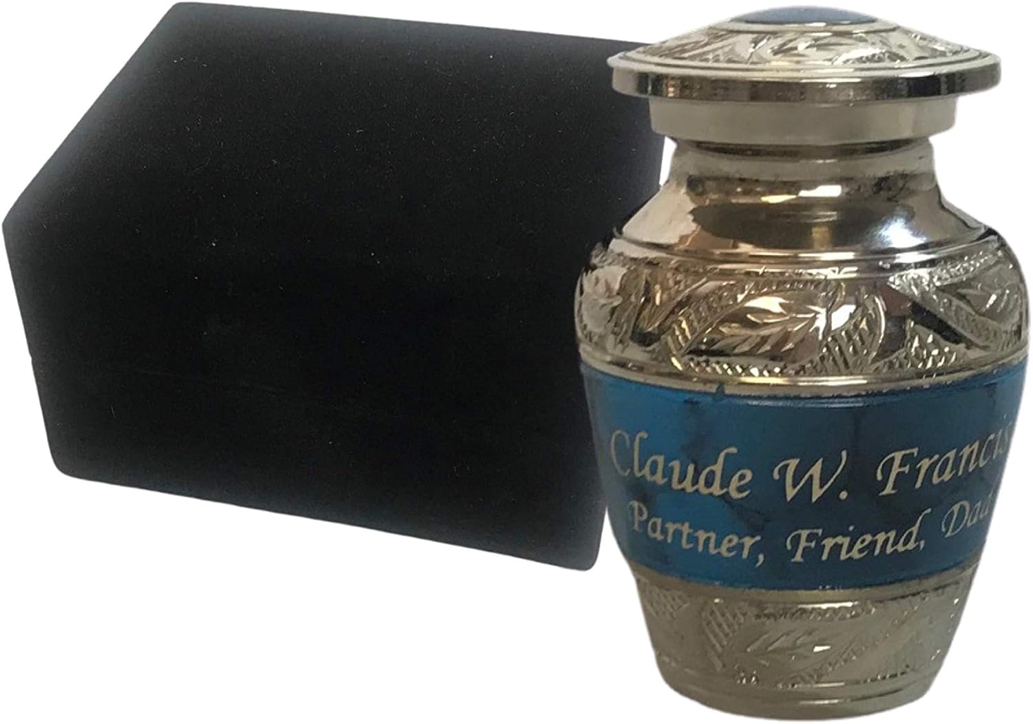 Customized Blue Keepsake Cremation Urn - Small Size