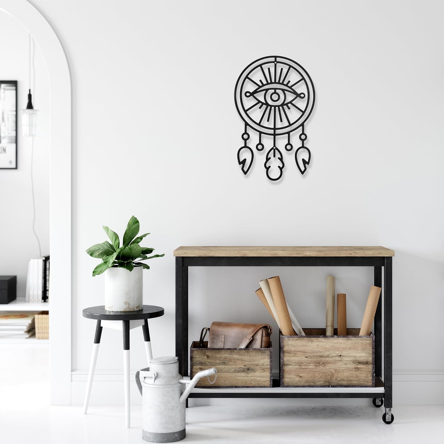GouZaak Black Dream Catchers Metal Wall Art