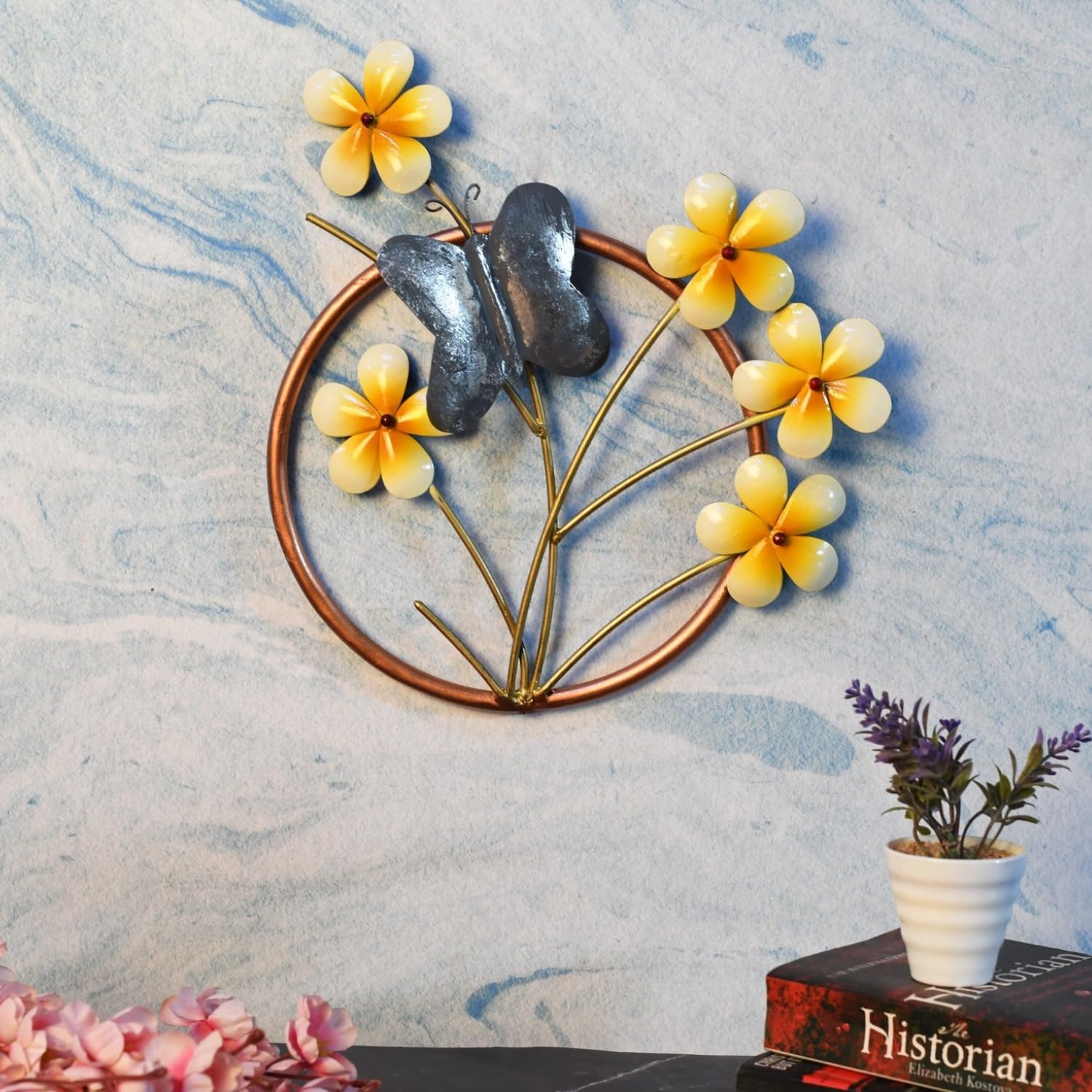 Malik Designs Butterfly Floral Wall Art with Frame