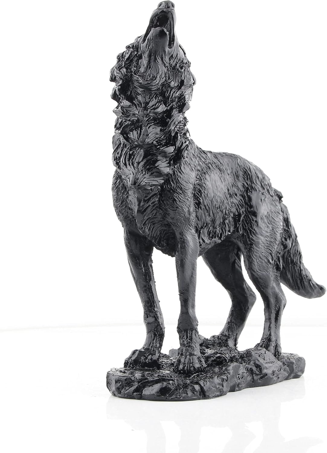 Black Howling Wolf Statue for Home Decor