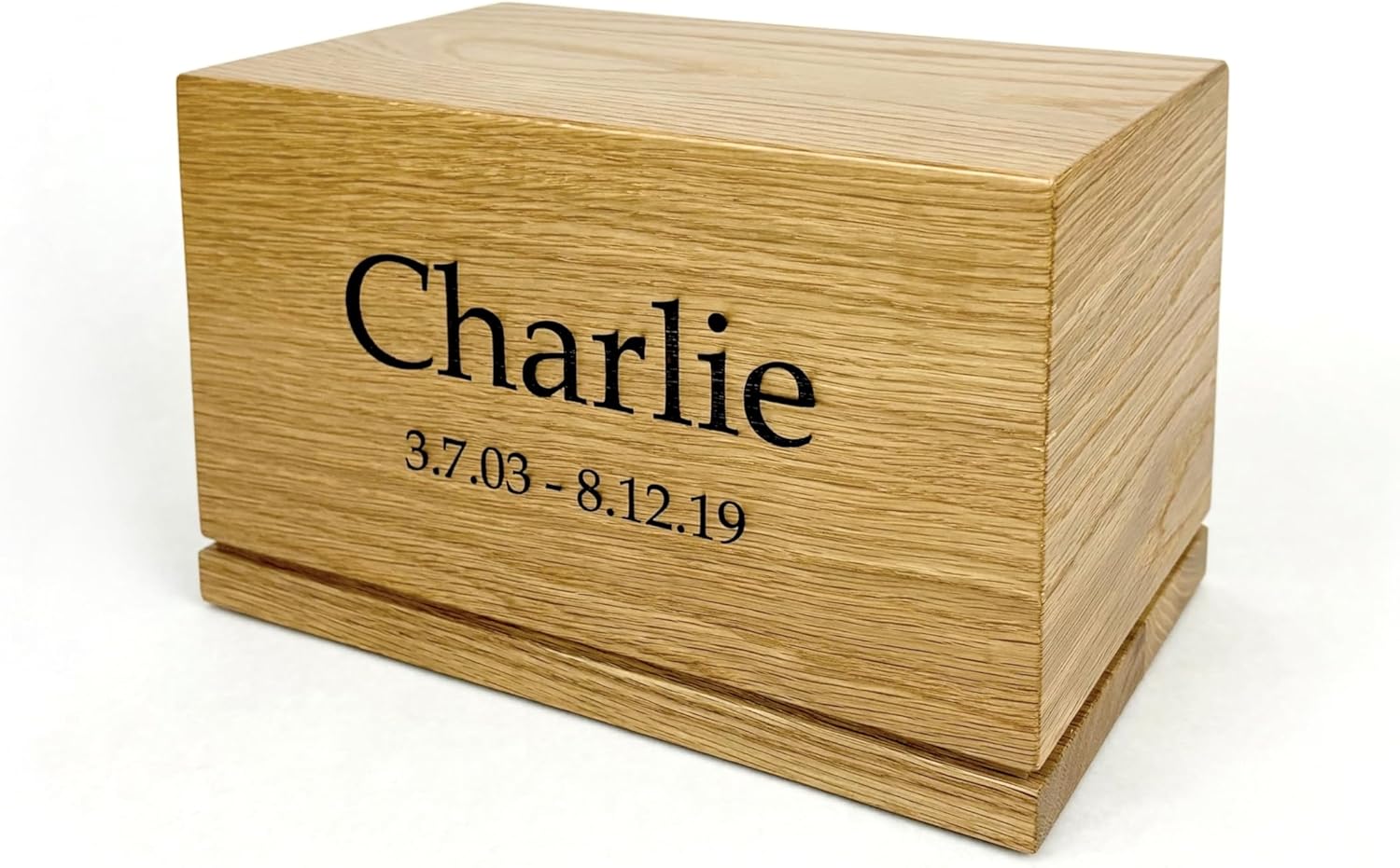 Pet Urn for Dogs and Cats Custom Laser Engraved Hardwood