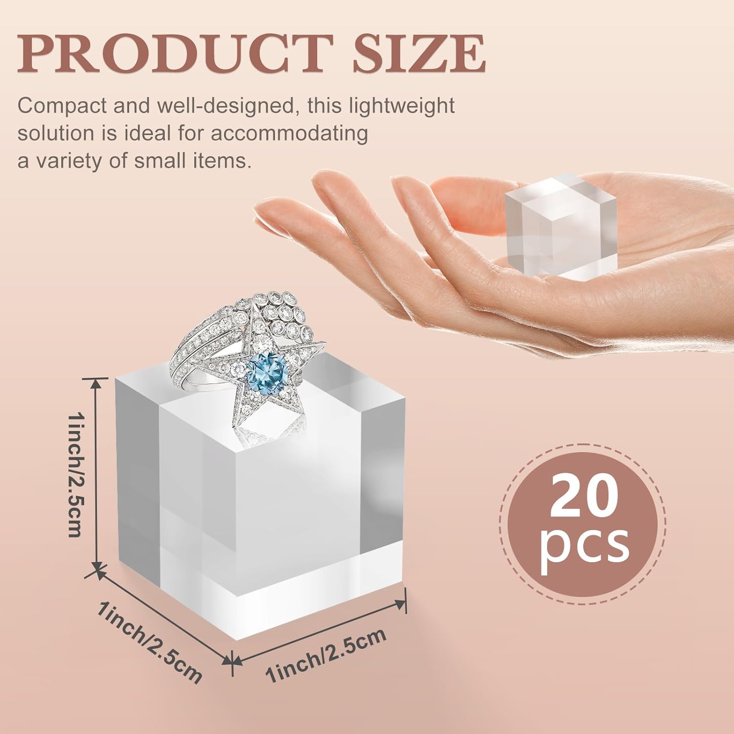 20 Pieces Acrylic Blocks Display Stands for Trophy Decoration