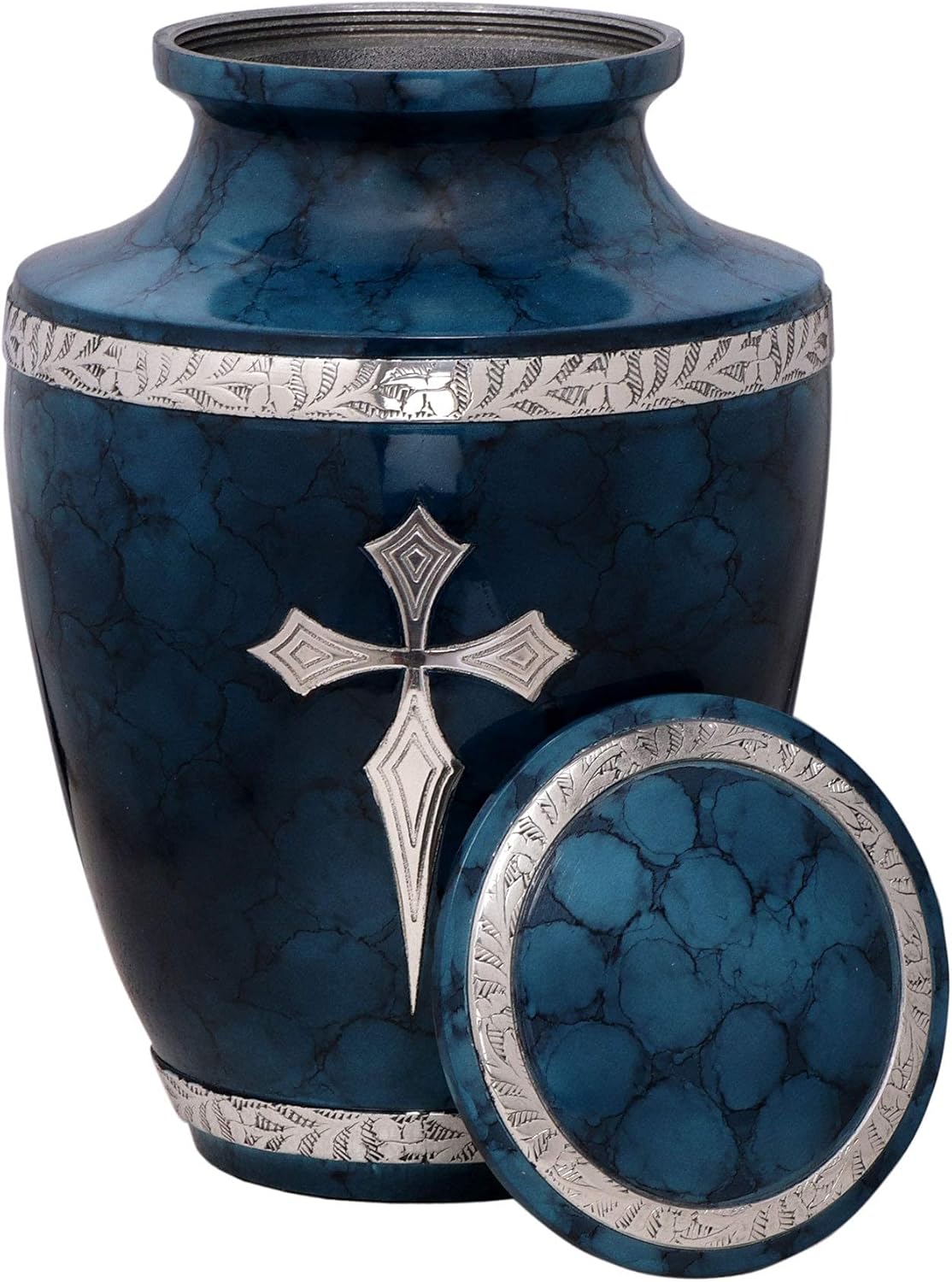 BOLD DIVINE Elite Cross Blue Cloud Cremation Urn