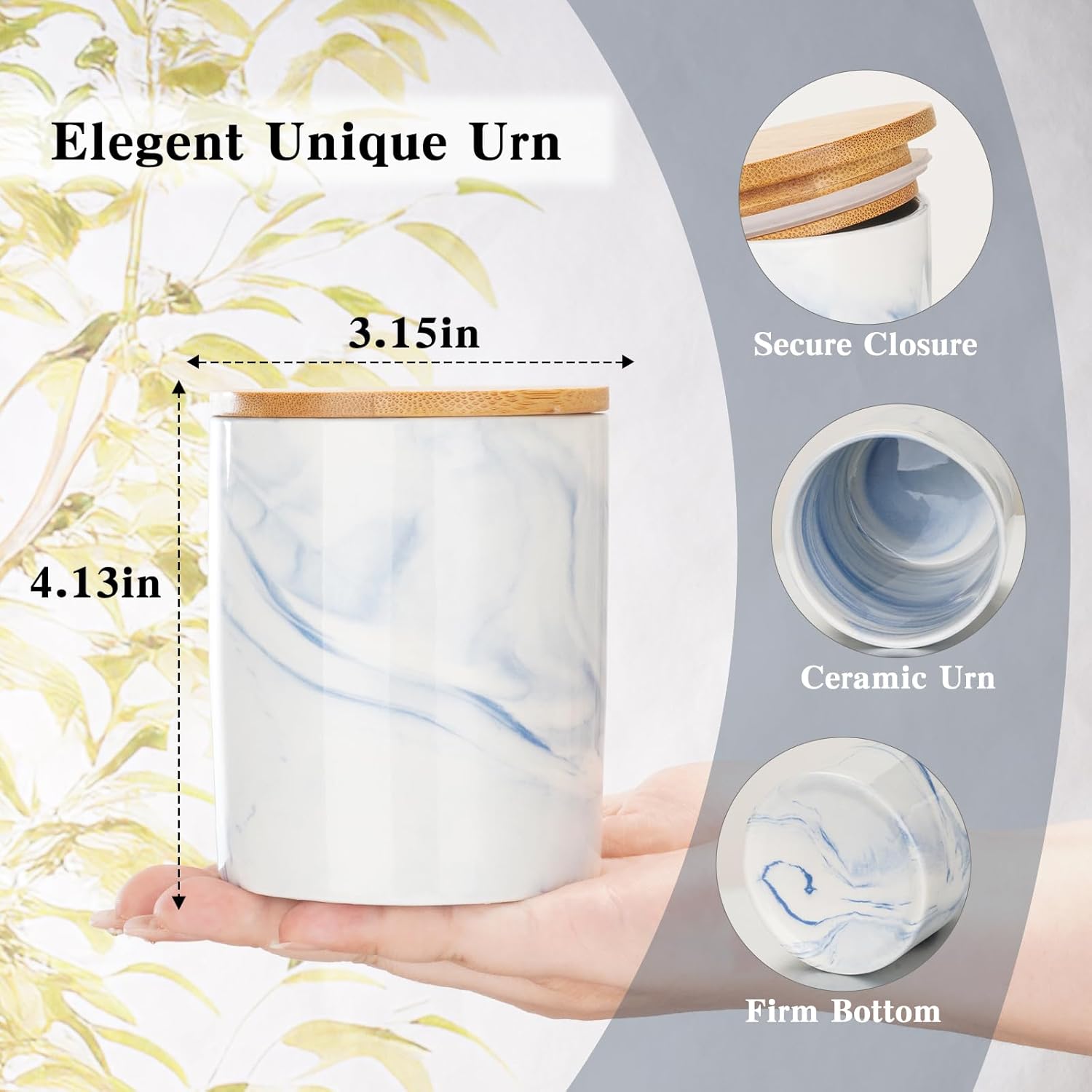 SOITIS Ceramic Urn for Human Ashes 413 Inch Memorial Keepsake Urn