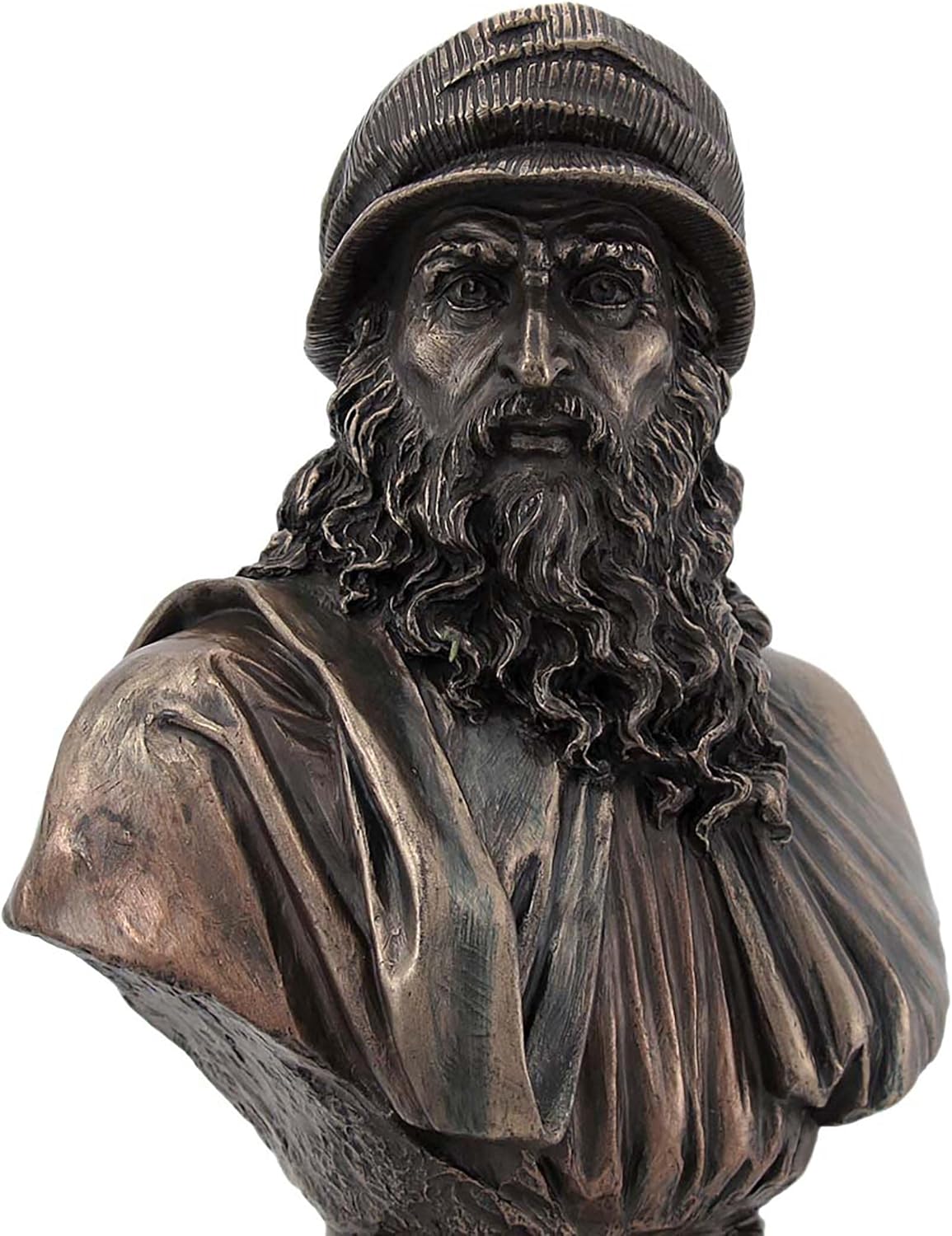 Italian Renaissance Artist Leonardo Da Vinci Figurine Bronze Resin Stone Bust Statue