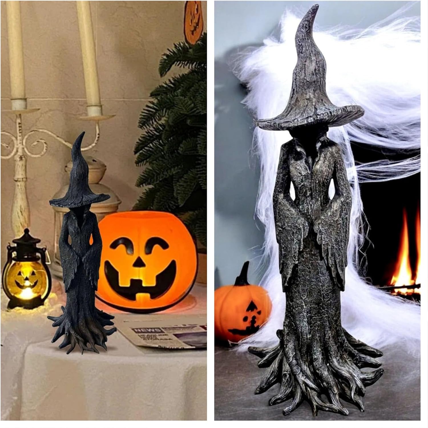 EGH Halloween Witch Statue - 197 Inch Gothic Resin Decor