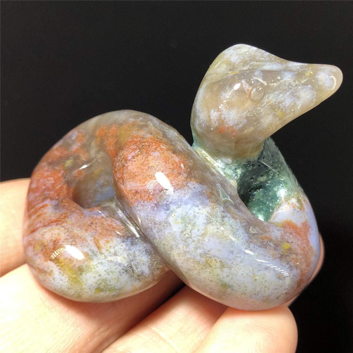 Anlingem 2 Inch Hand Carved Snake Figurine Statue