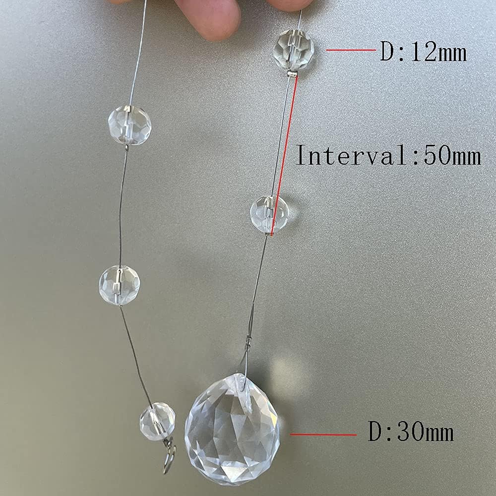 Crystal Beaded String Garland with 5 Strands 33 Feet Each