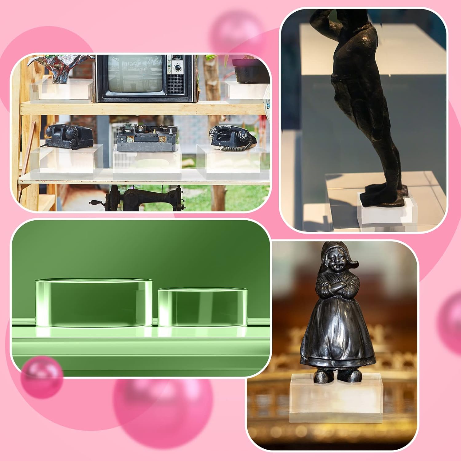 Clear Acrylic Display Blocks for Jewelry and Collectibles