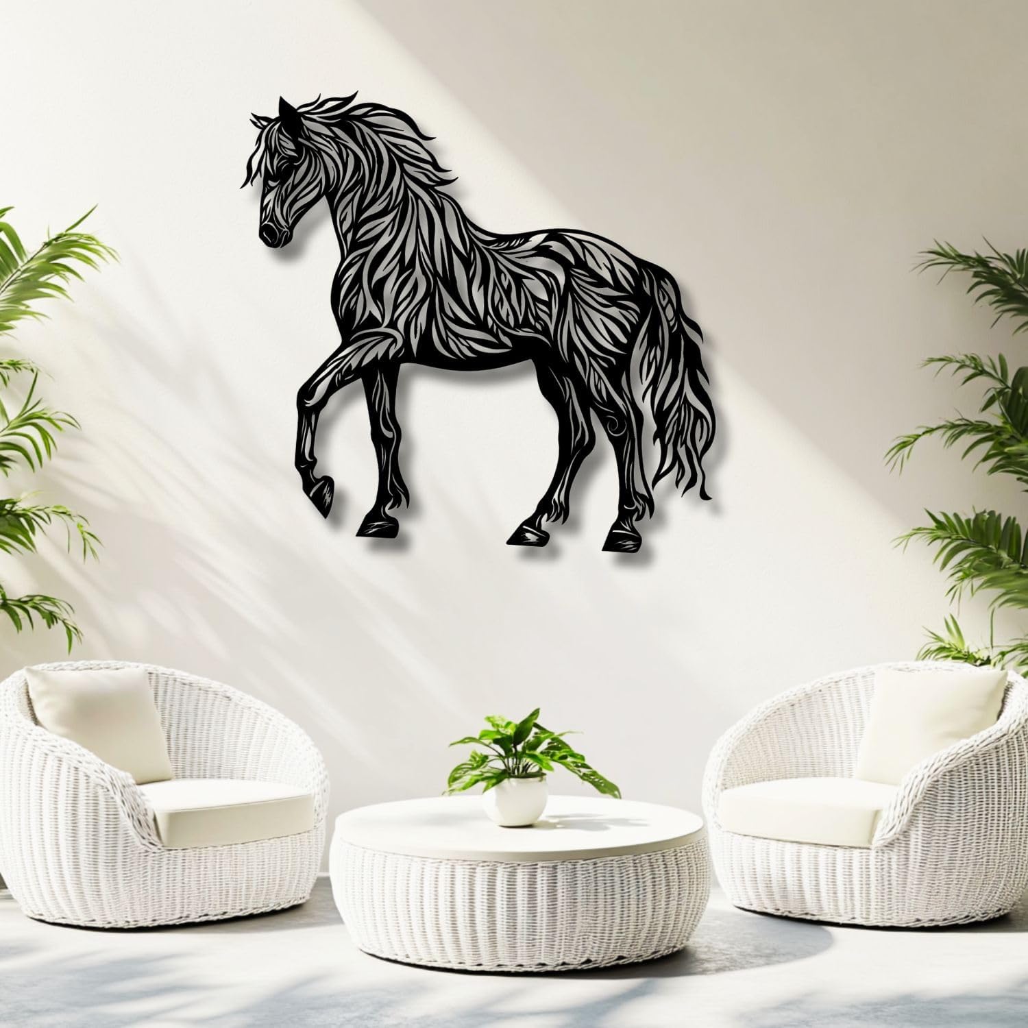 Flewfar Horse Wall Art Modern Metal Decor Steed