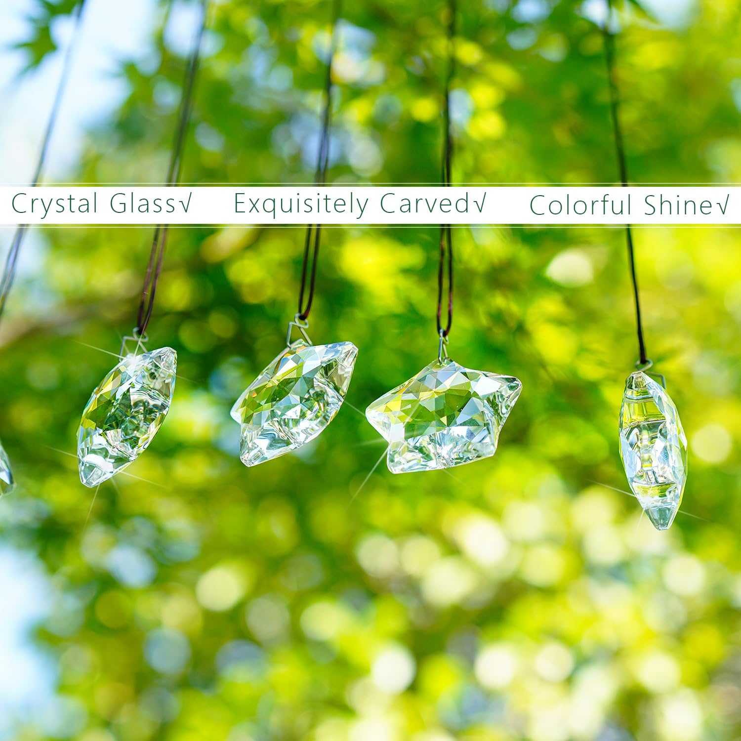 HD Crystal Glass Christmas Ornaments Set of 6