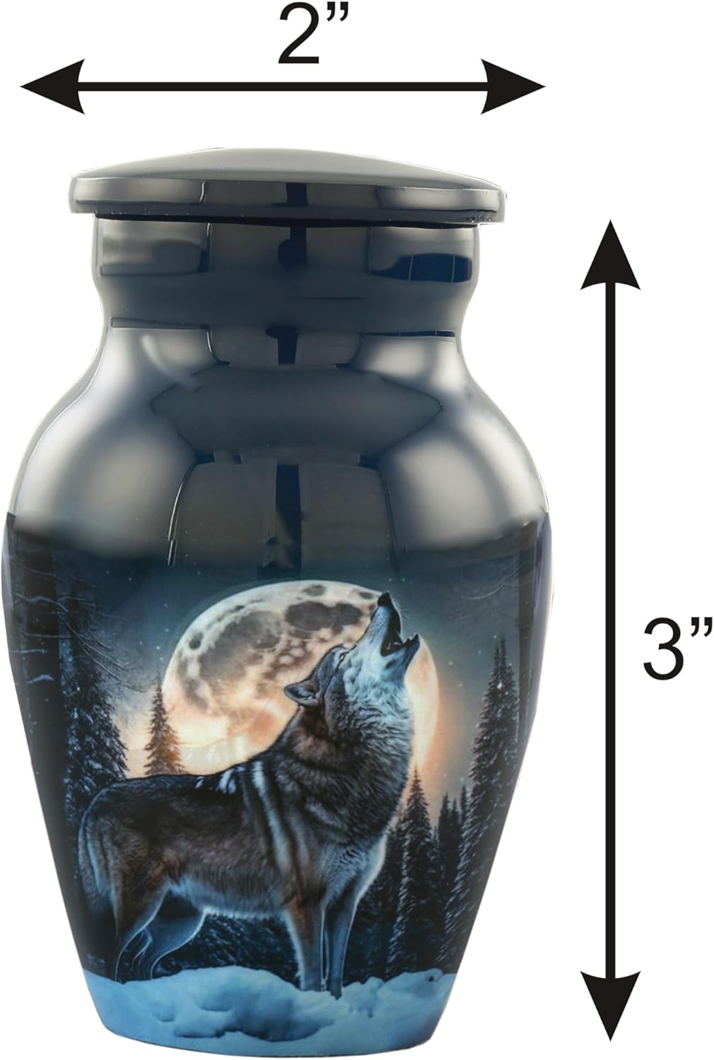 Midnight Wolves Mini Urn Set - 2 Cremation Urns for Ashes