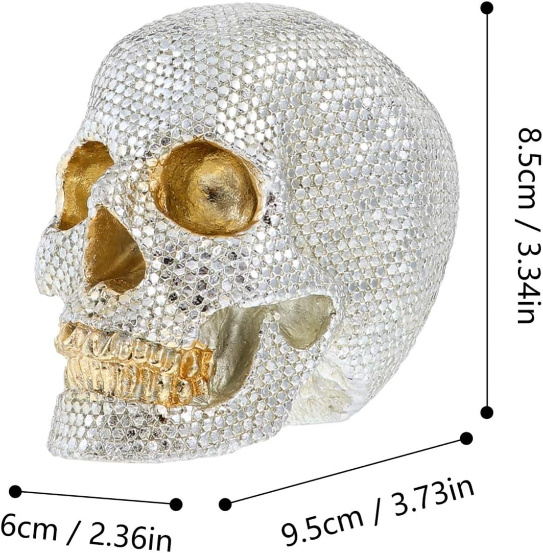 Halloween Skull Statue with Crystal Rhinestones