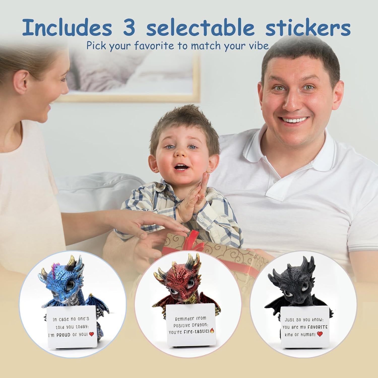 Dragon Figurine - Fantasy Decor with Customizable Sticker
